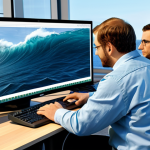 **

"A team of professional ocean engineers in fully clothed work attire, collaborating on a design for a new offshore wind farm. They are reviewing wave load simulations on a large computer screen. The background shows a realistic seascape with moderate waves. Safe for work, appropriate content, fully clothed, professional, perfect anatomy, correct proportions, well-formed hands, proper finger count, natural pose. High-quality rendering, professional photography."

**