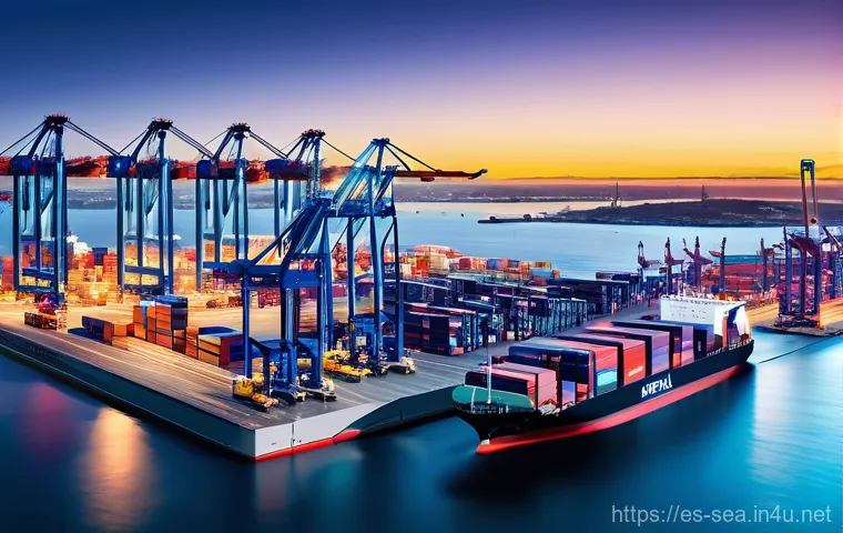 해양공학 해양 의사결정 시스템 - **Prompt 1: Intelligent Ocean Navigator**
    A sleek, ultra-modern cargo ship glides smoothly acros...