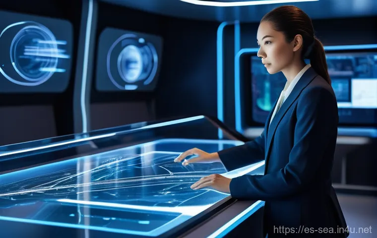 해양공학 소프트웨어 활용 - **Prompt: Futuristic Naval Architect's Studio**
    "A highly detailed, realistic image of a modern ...
