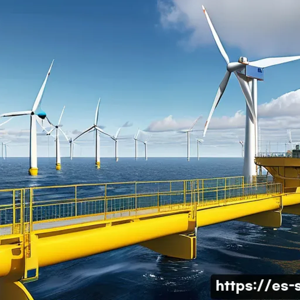 해양공학 시뮬레이션 기법 - A highly detailed 3D visualization of an offshore wind turbine platform under dynamic ocean conditio...